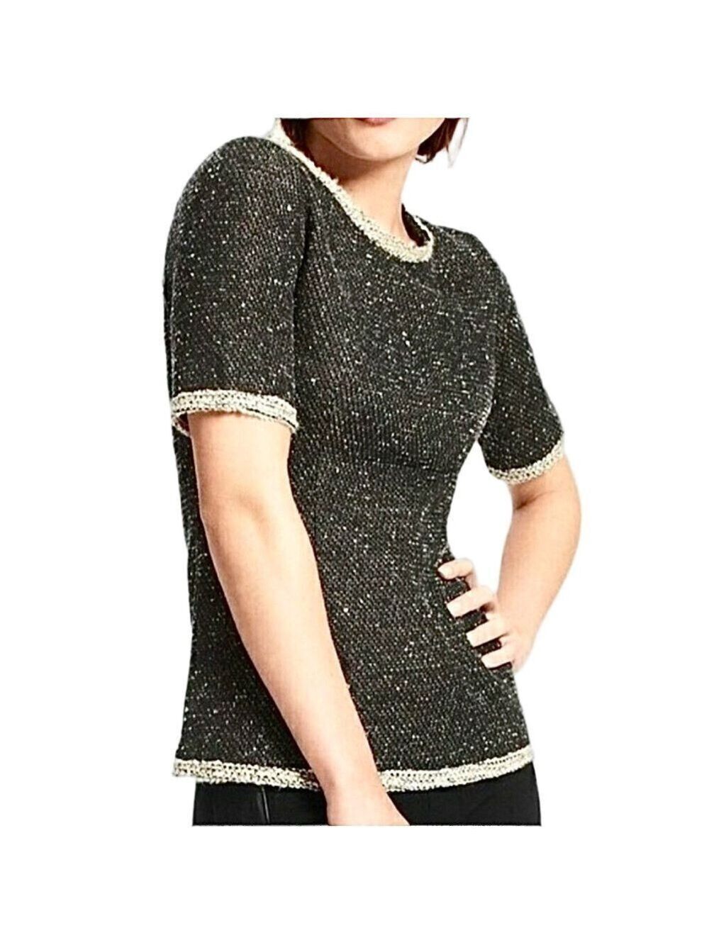 ☀️ CABI ‘Coco’ Tweed Short Sleeve Shell